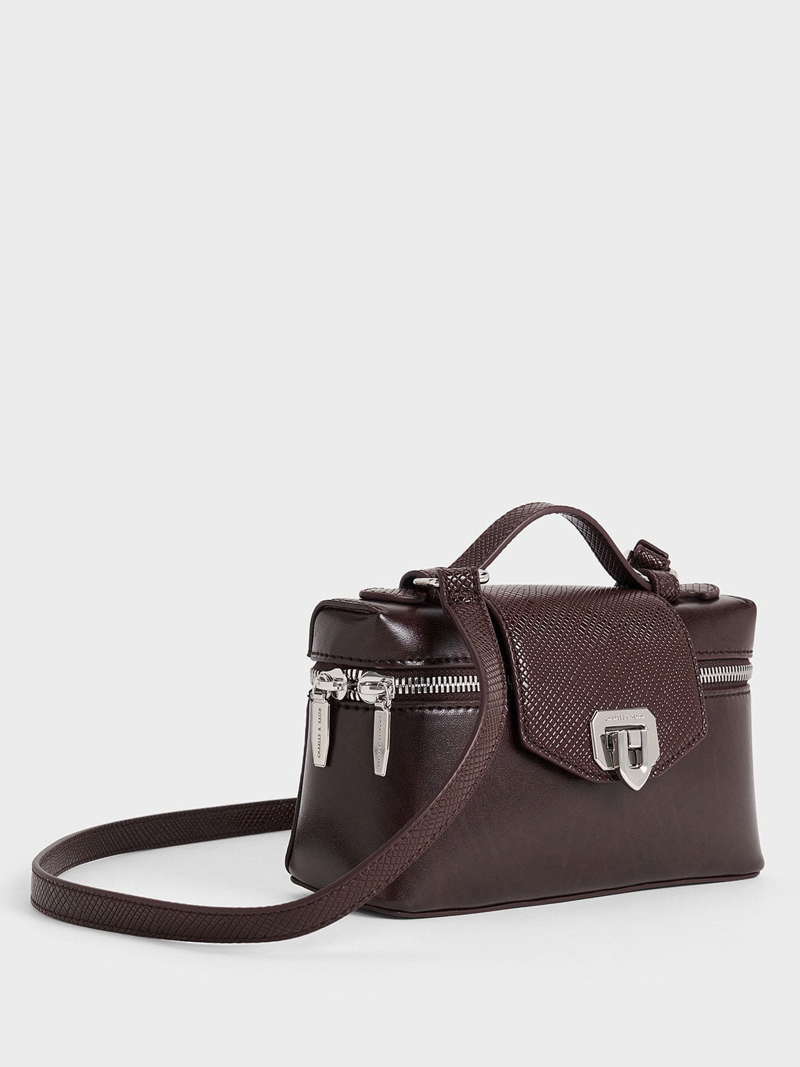 CHARLES & KEITH Recommended | Arwen Top Handle Vanity Bag - Plum