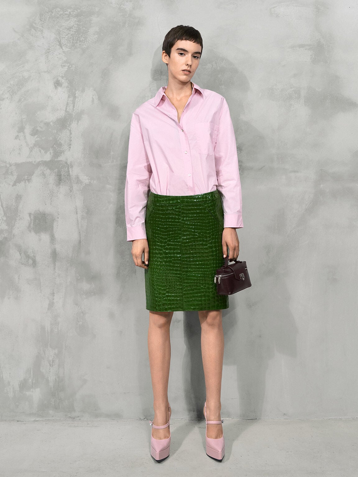 CHARLES & KEITH Recommended | Arwen Top Handle Vanity Bag - Plum