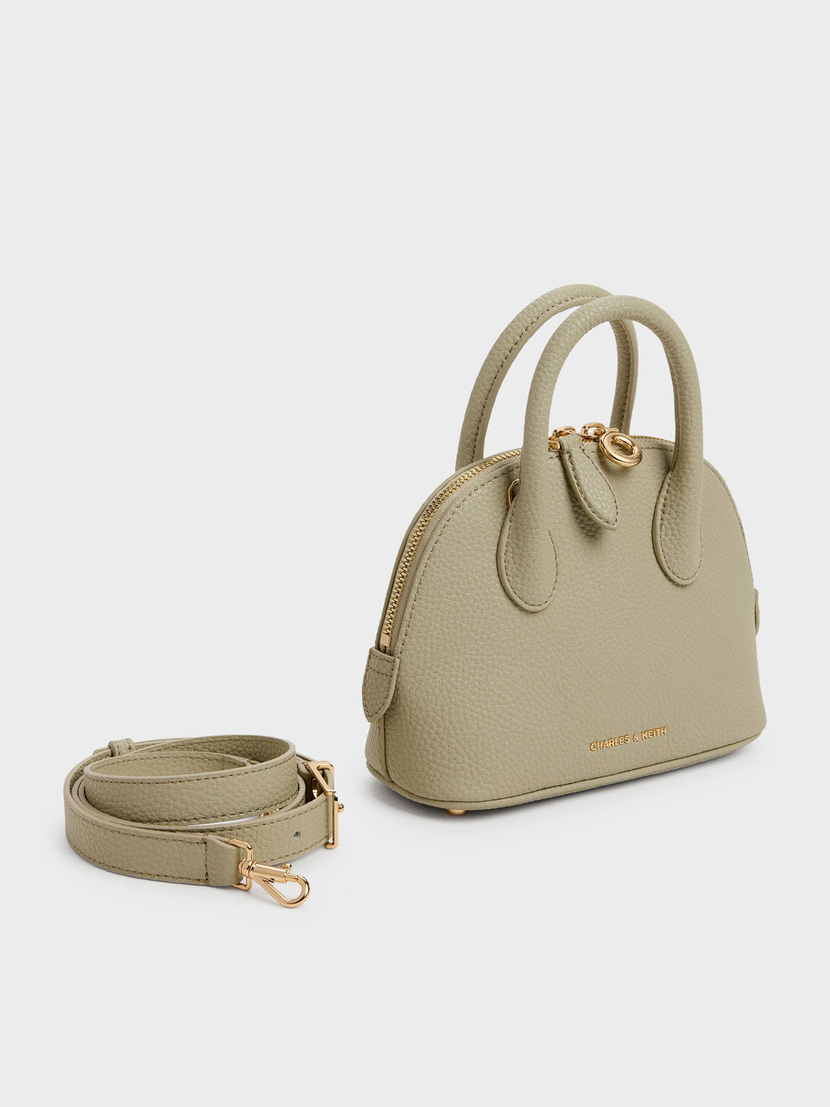 CHARLES & KEITH Recommended | Beryl Bowling Bag - Pale Olive