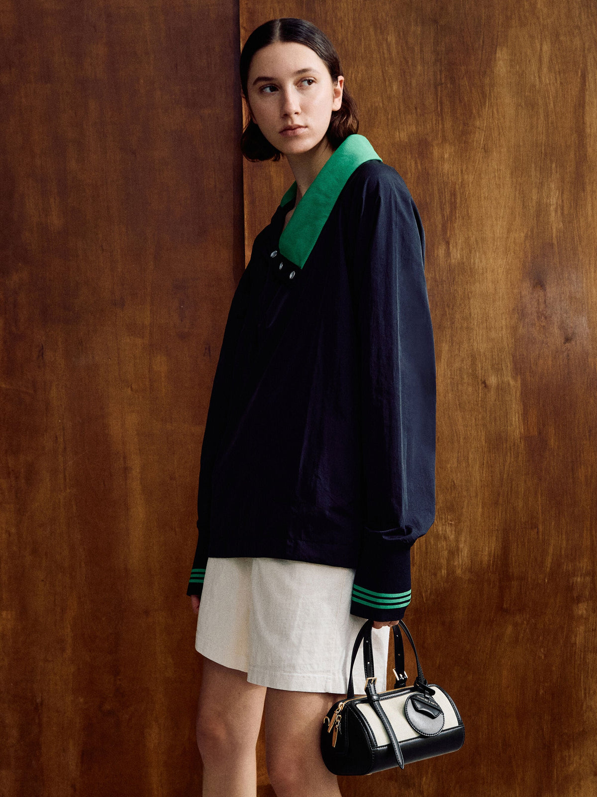 CHARLES & KEITH Top Pick | Enola Canvas Bowling Bag - Black