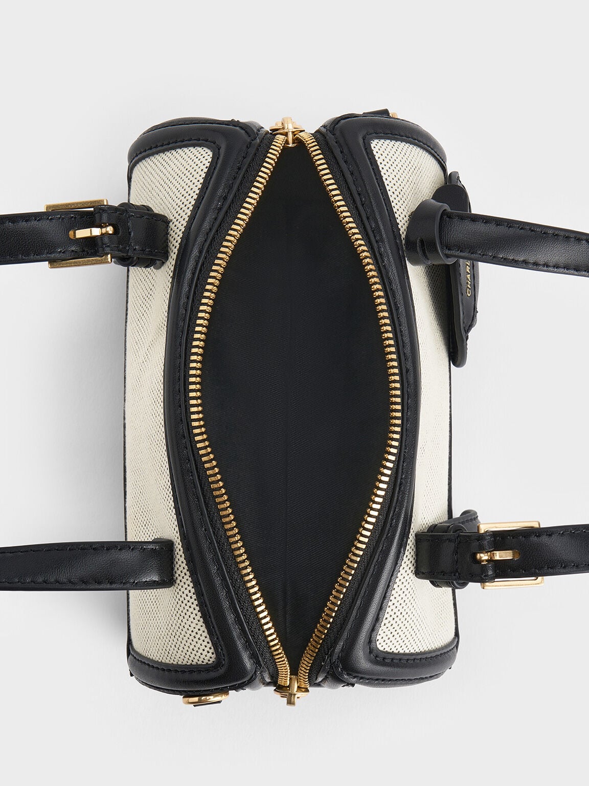 CHARLES & KEITH Top Pick | Enola Canvas Bowling Bag - Black