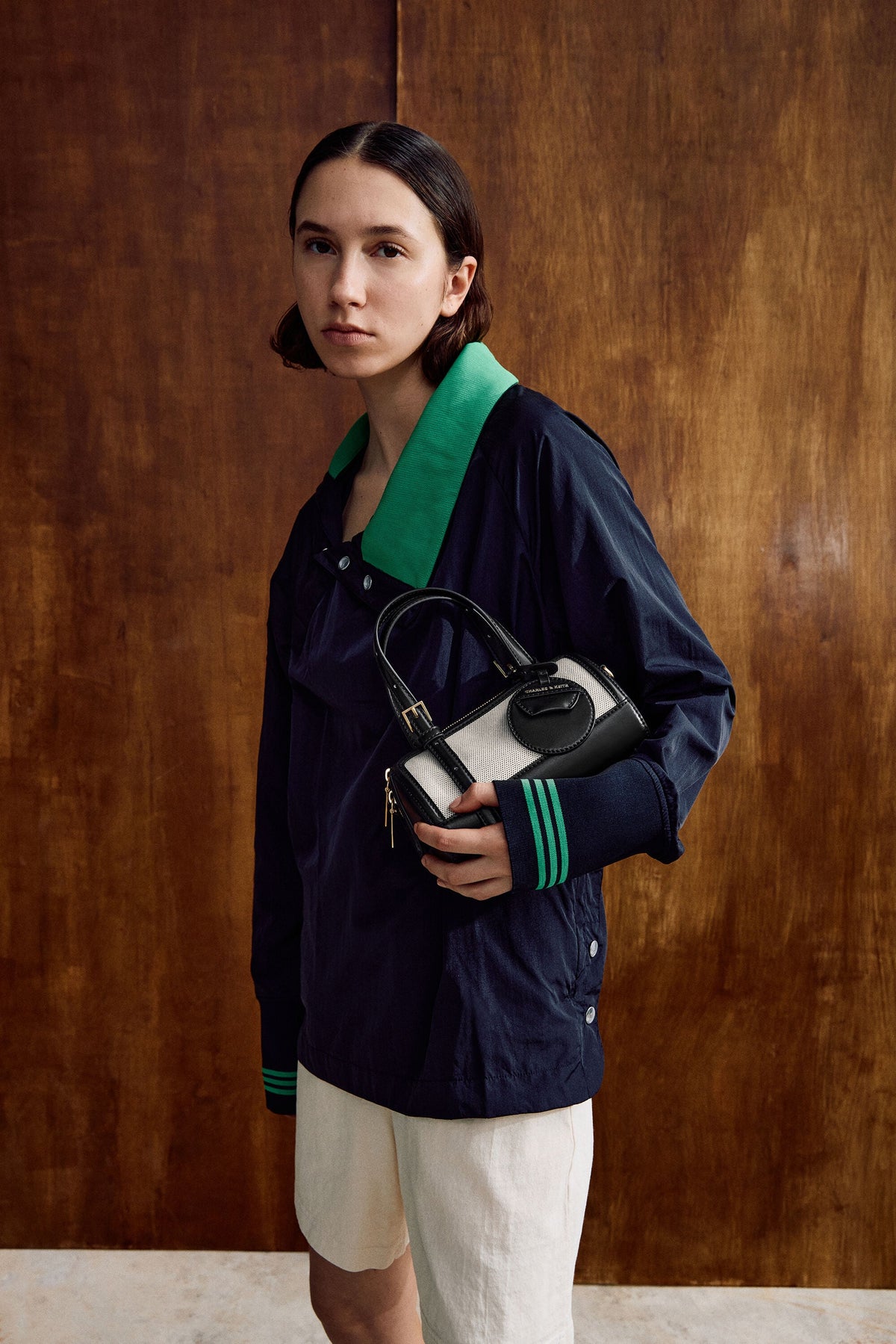 CHARLES & KEITH Top Pick | Enola Canvas Bowling Bag - Black