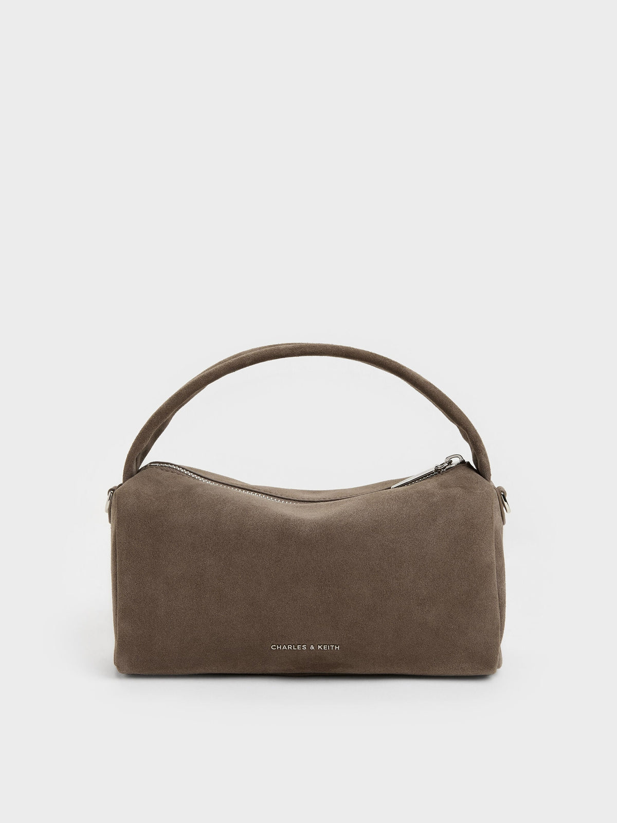 CHARLES & KEITH Deals | Reese Ruched Bow Top Handle Bag - Stone Grey