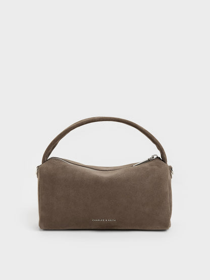 CHARLES & KEITH Deals | Reese Ruched Bow Top Handle Bag - Stone Grey