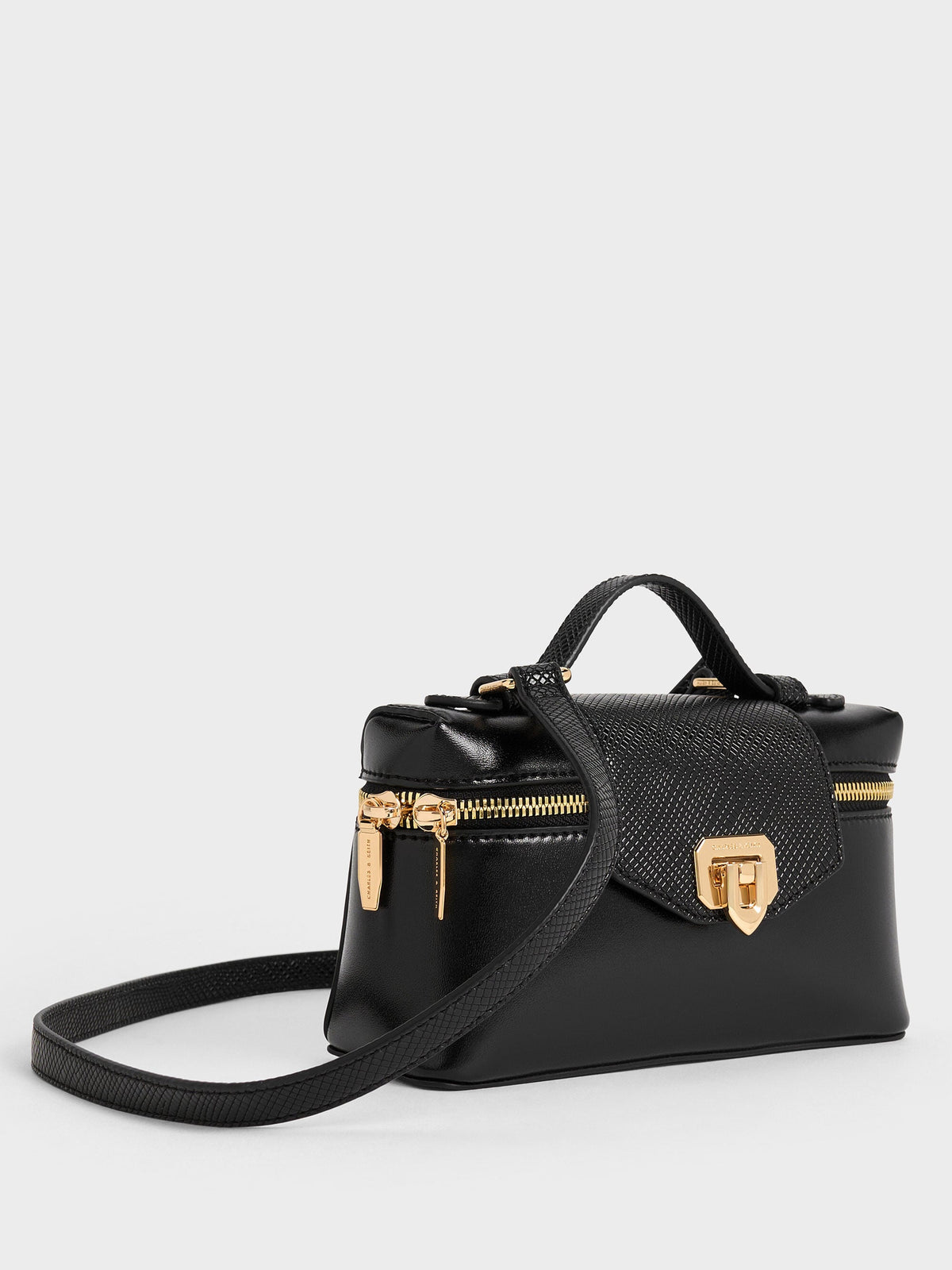 CHARLES & KEITH Premium | Arwen Top Handle Vanity Bag - Black
