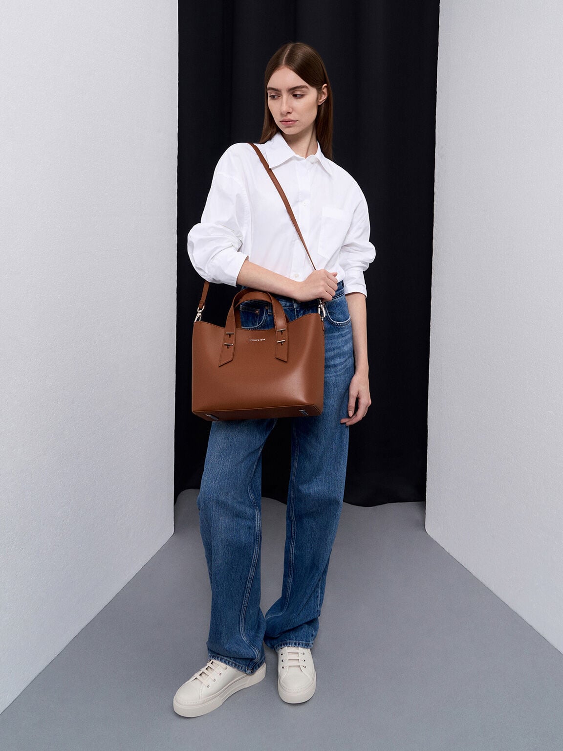 CHARLES & KEITH Great Value | Shania Tote Bag - Chocolate