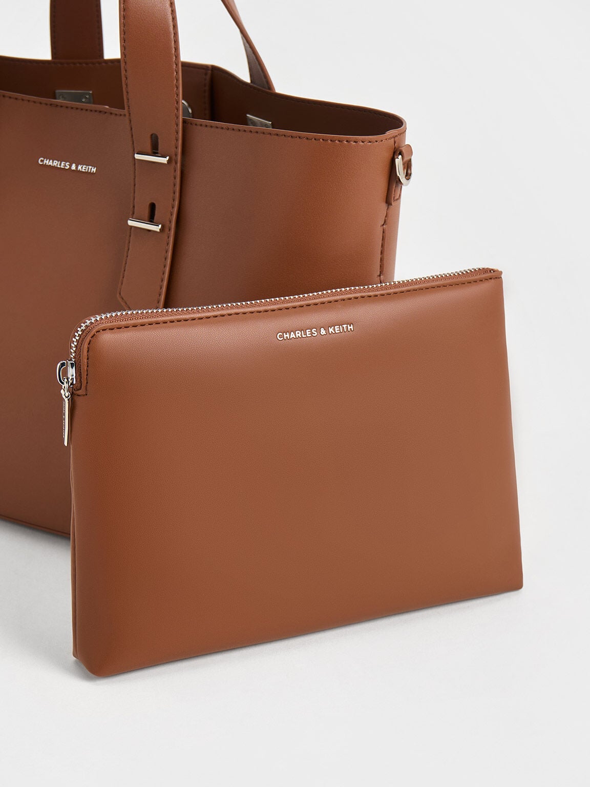 CHARLES & KEITH Great Value | Shania Tote Bag - Chocolate