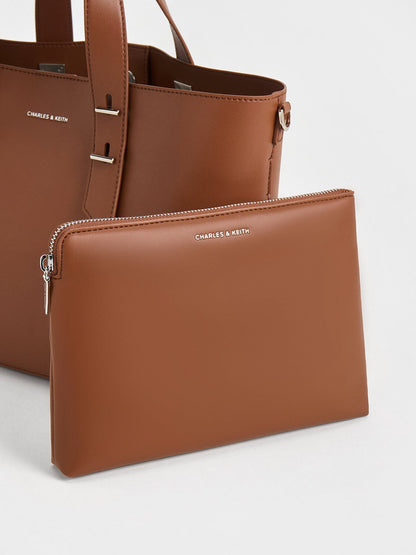 CHARLES & KEITH Great Value | Shania Tote Bag - Chocolate