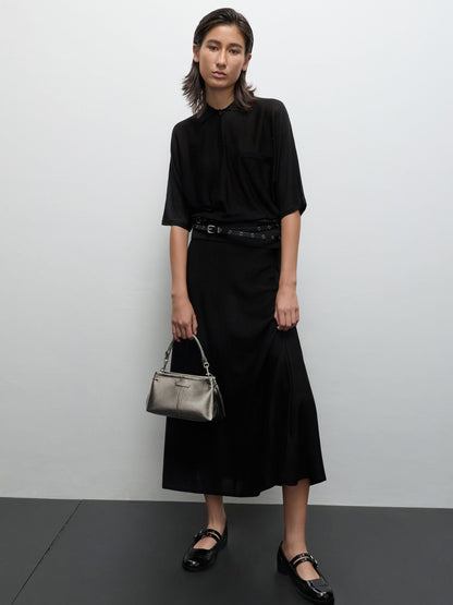 CHARLES & KEITH Recommended | Noane Metallic Top Handle Bag - Pewter