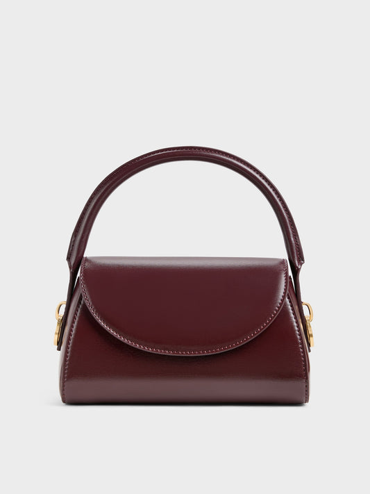 CHARLES & KEITH Premium | Kaila Top Handle Bag - Wineberry Red