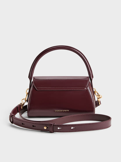 CHARLES & KEITH Premium | Kaila Top Handle Bag - Wineberry Red