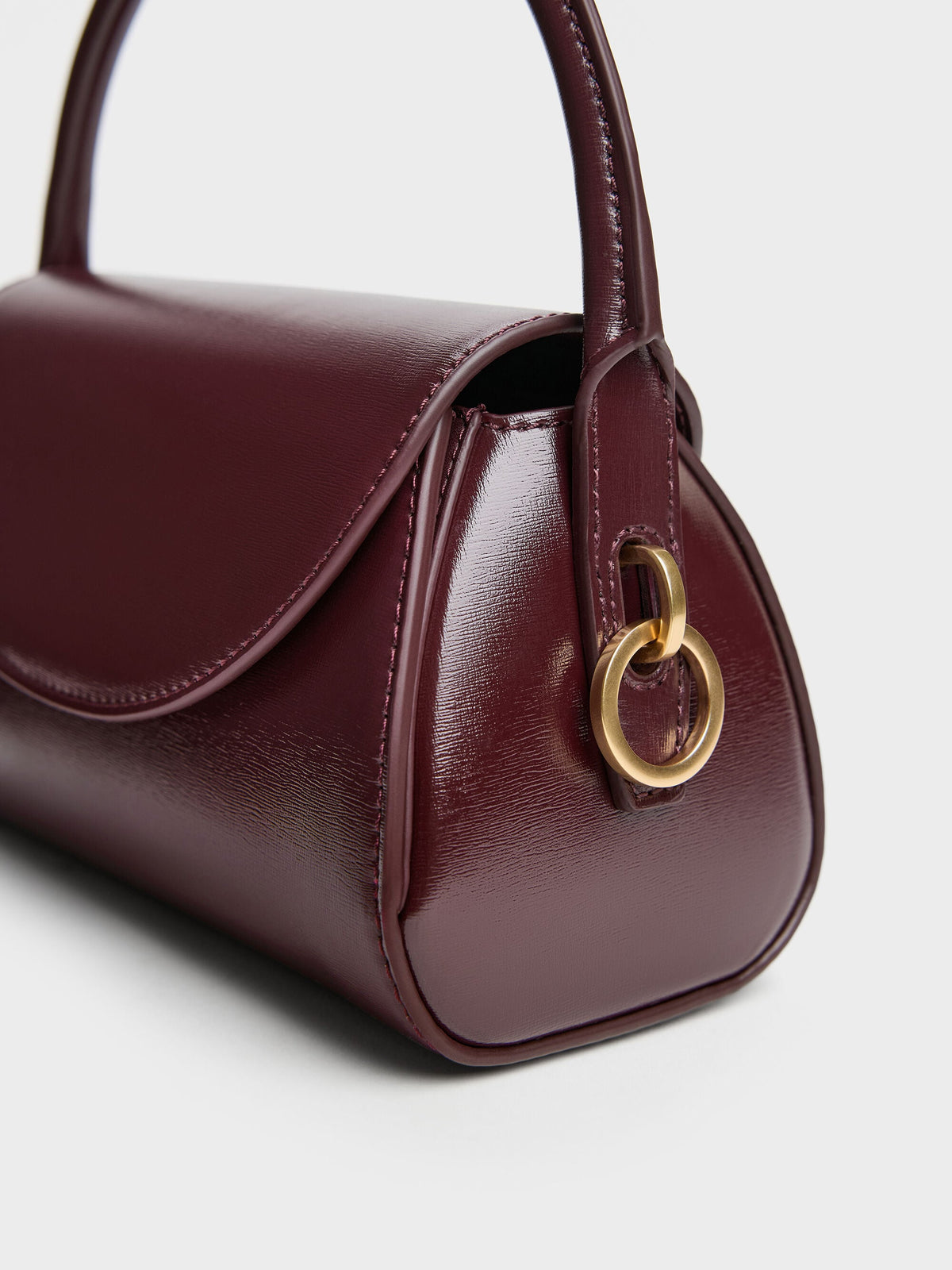 CHARLES & KEITH Premium | Kaila Top Handle Bag - Wineberry Red