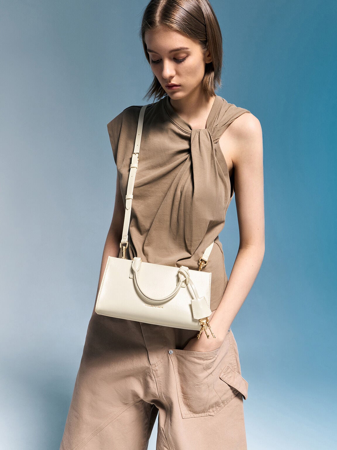 CHARLES & KEITH Customer Favorite | Kerry Top Handle Bag - Cream