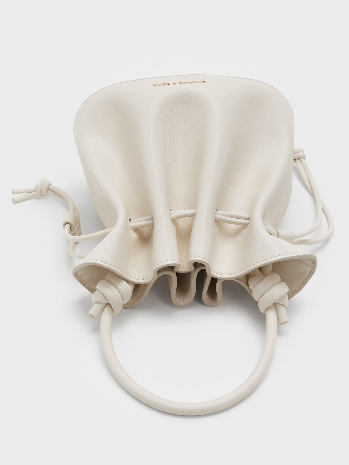 CHARLES & KEITH Essential | Sammie Drawstring Bucket Bag - Cream