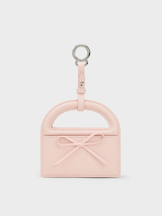 CHARLES & KEITH Special Offer | Reese Bow Top Handle Wristlet - Soft Pink