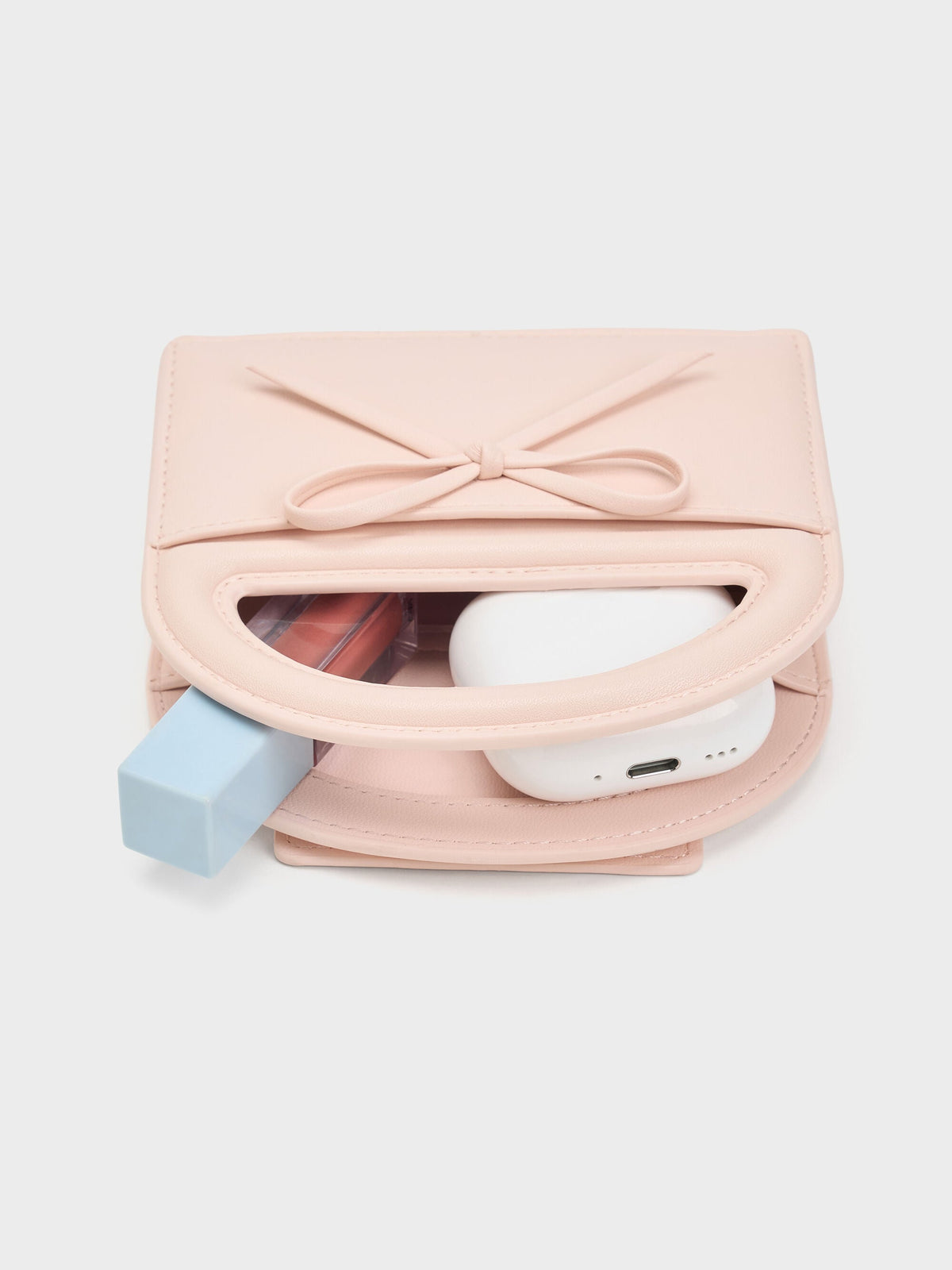 CHARLES & KEITH Special Offer | Reese Bow Top Handle Wristlet - Soft Pink