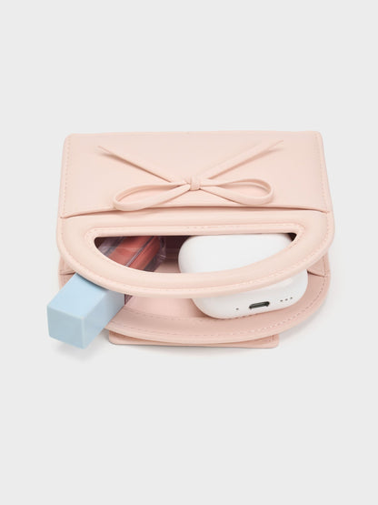CHARLES & KEITH Special Offer | Reese Bow Top Handle Wristlet - Soft Pink