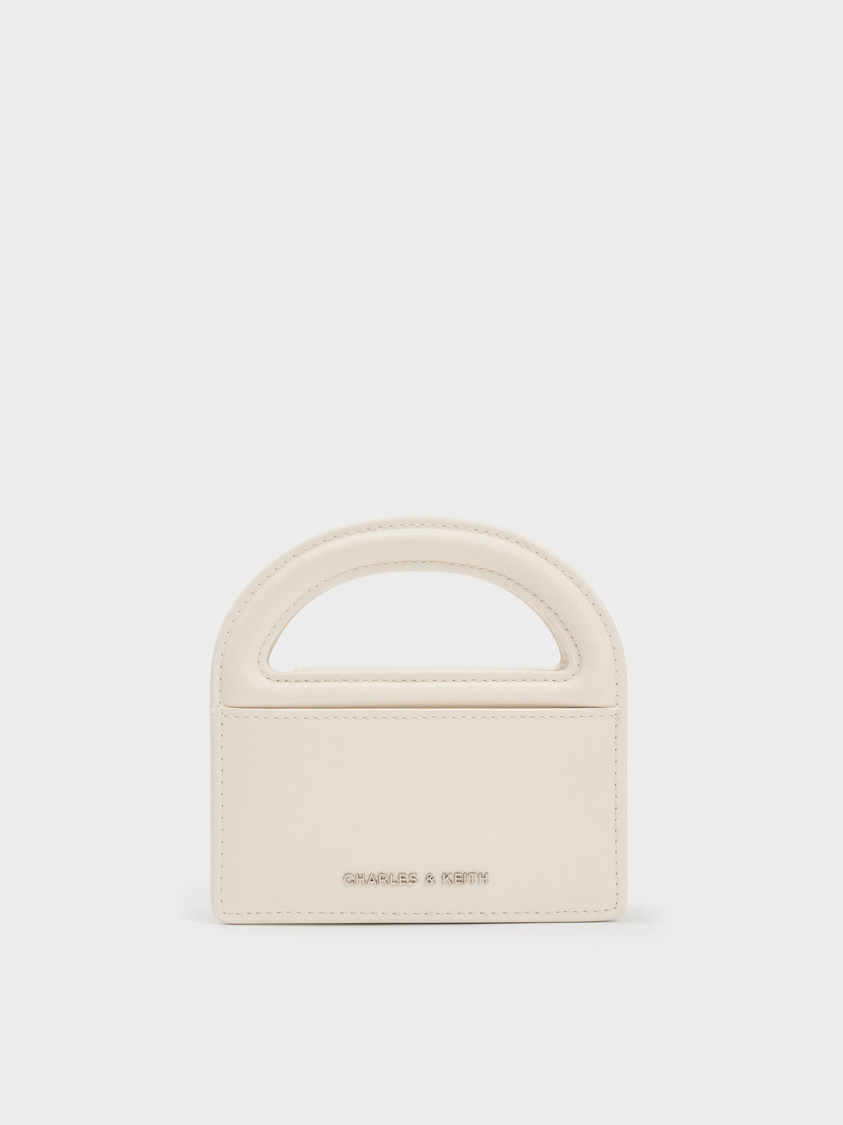 CHARLES & KEITH Latest | Reese Bow Top Handle Wristlet - Cream
