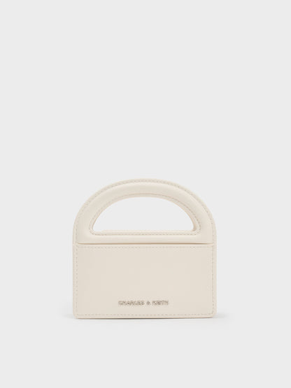 CHARLES & KEITH Latest | Reese Bow Top Handle Wristlet - Cream