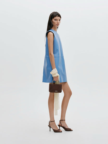 CHARLES & KEITH Recommended | Jennis Lace & Satin Top Handle Bag - Dark Brown Textured
