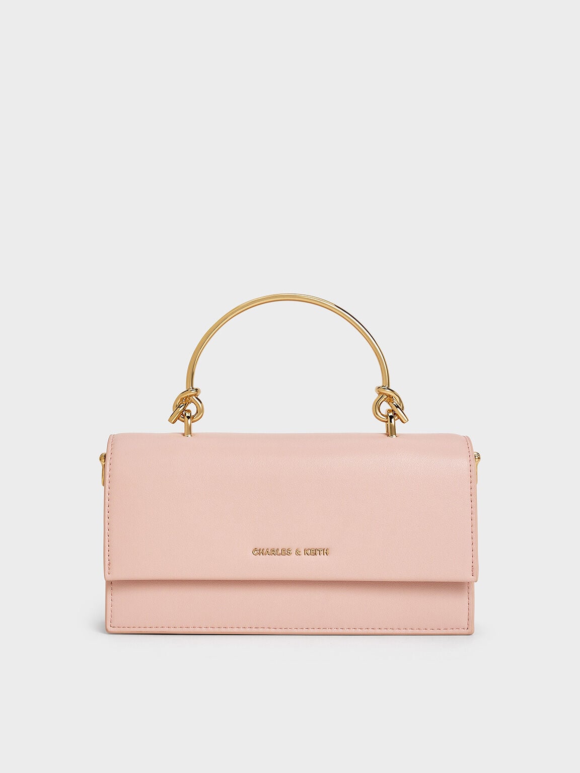CHARLES & KEITH New | Kristine Sculptural-Handle Long Wallet - Light Pink