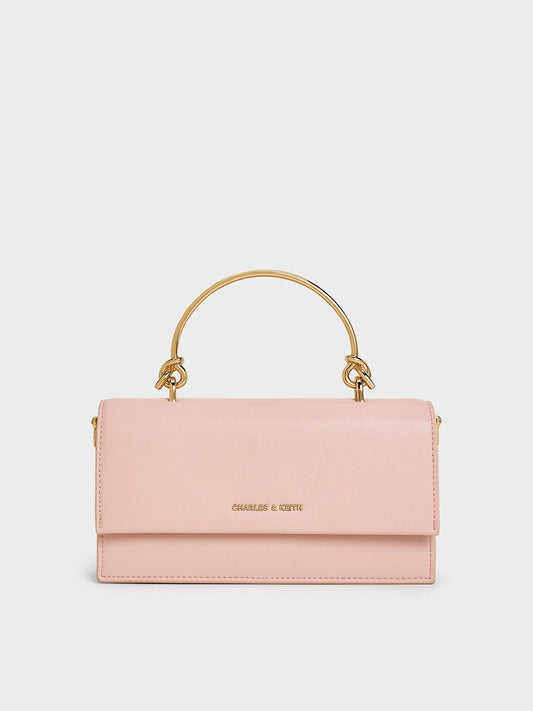 CHARLES & KEITH New | Kristine Sculptural-Handle Long Wallet - Light Pink