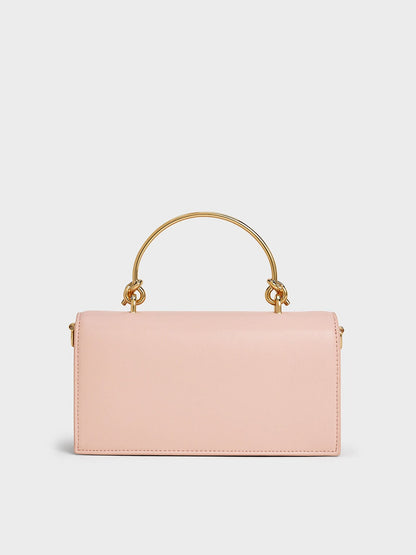 CHARLES & KEITH New | Kristine Sculptural-Handle Long Wallet - Light Pink
