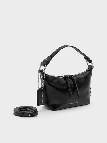 CHARLES & KEITH Trusted | Tatiana Tassel Hobo Bag - Noir