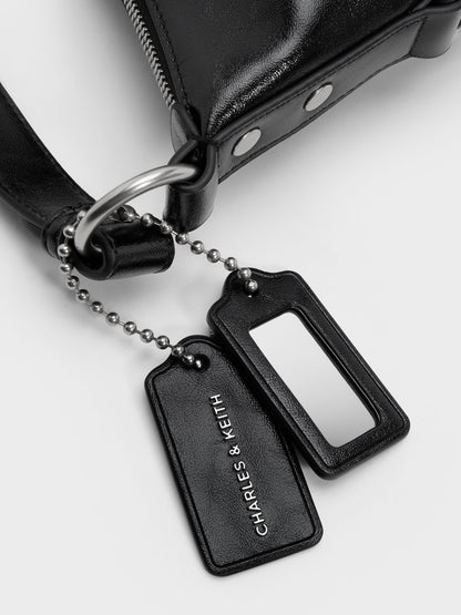 CHARLES & KEITH Trusted | Tatiana Tassel Hobo Bag - Noir