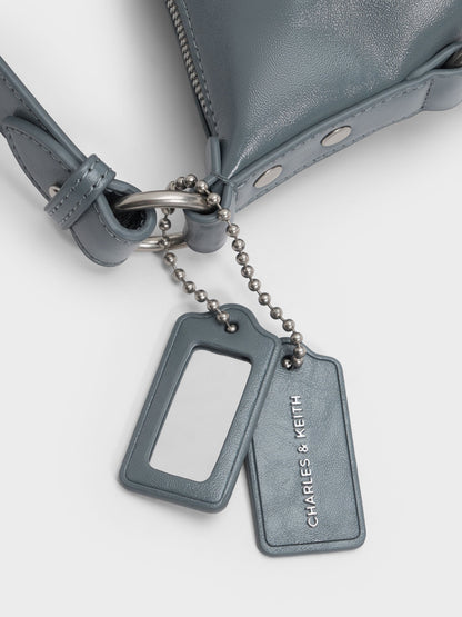 CHARLES & KEITH Value | Tatiana Tassel Hobo Bag - Smoky Blue