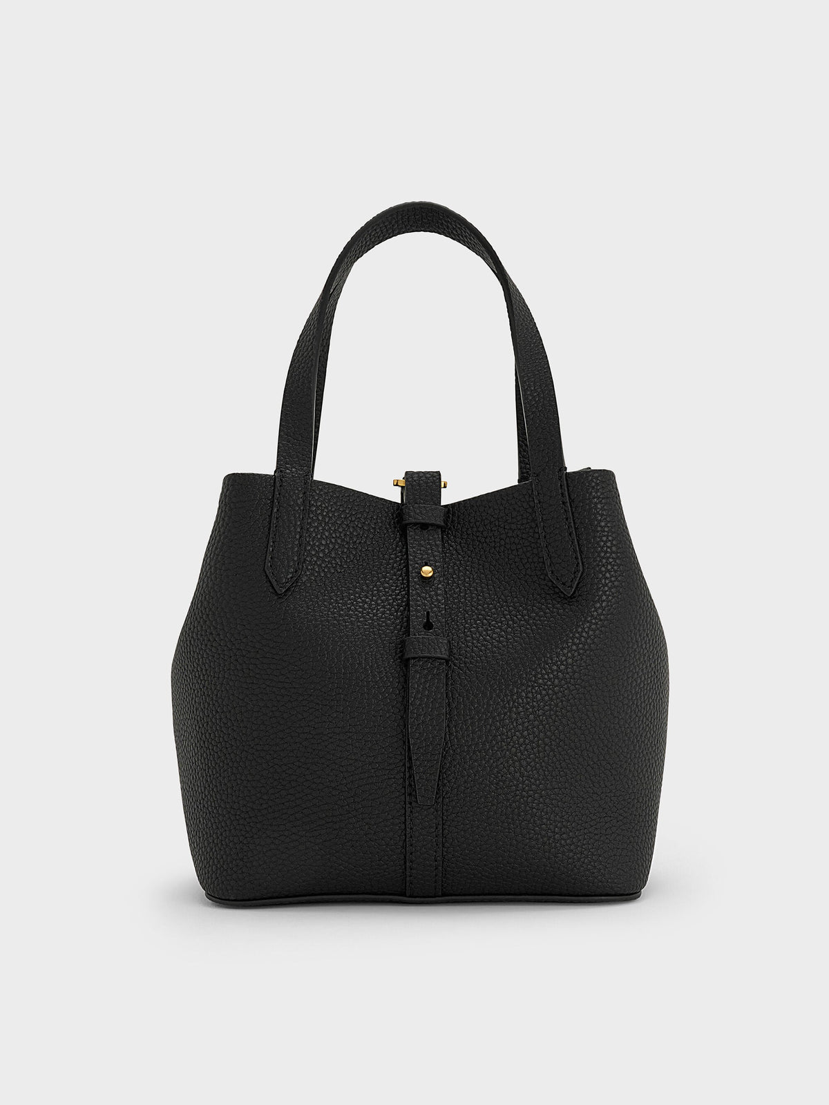 CHARLES & KEITH Trending | Beryl Belted Bucket Bag - Black