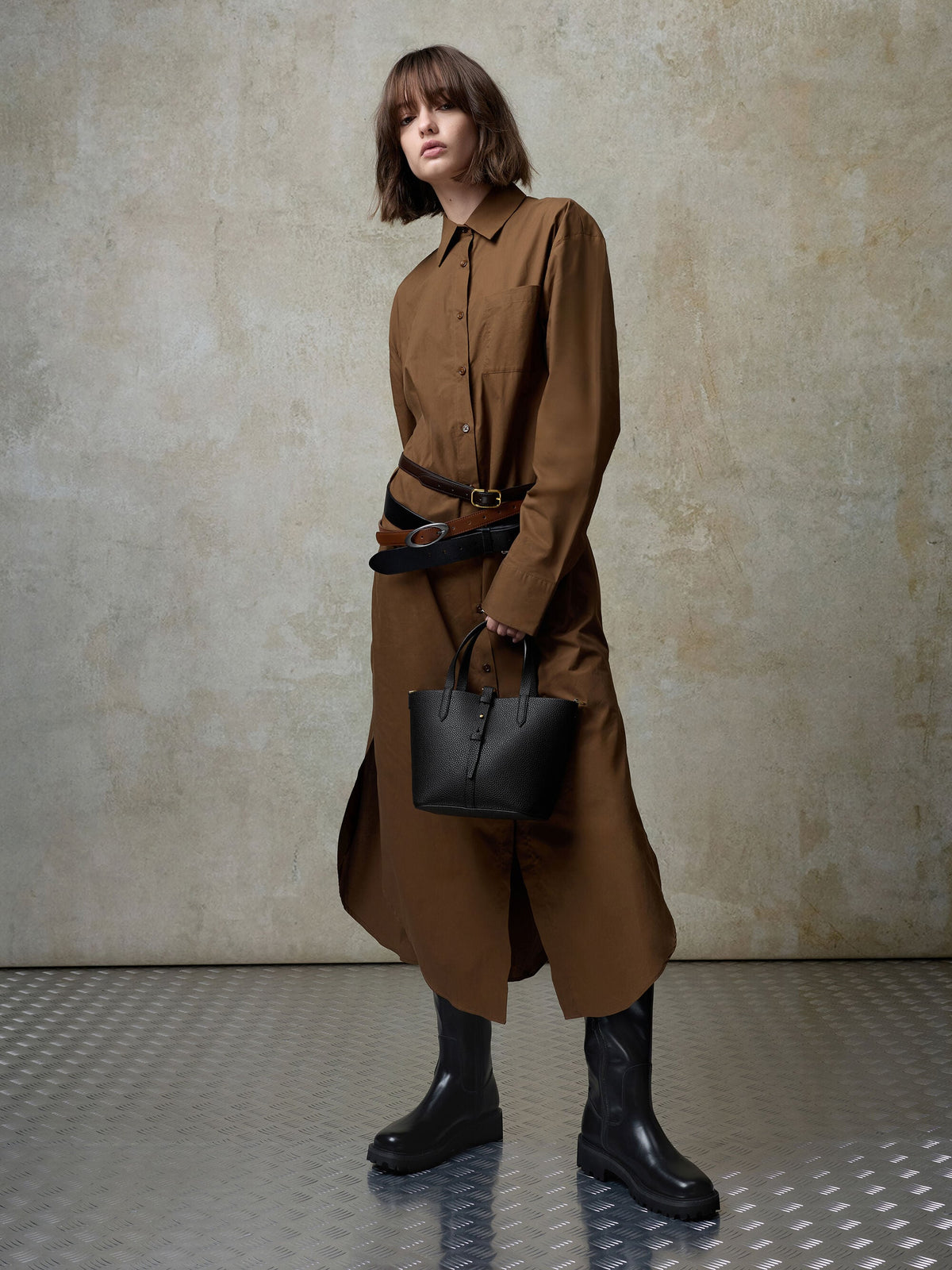 CHARLES & KEITH Trending | Beryl Belted Bucket Bag - Black