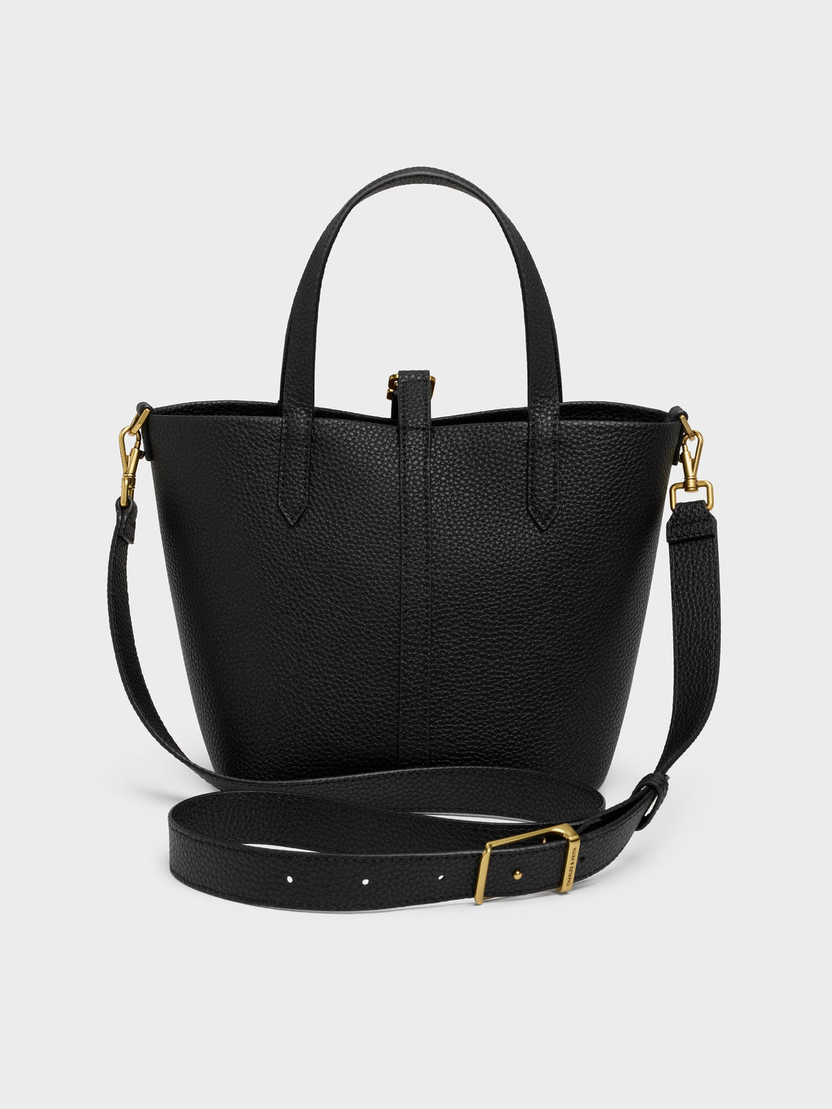 CHARLES & KEITH Trending | Beryl Belted Bucket Bag - Black