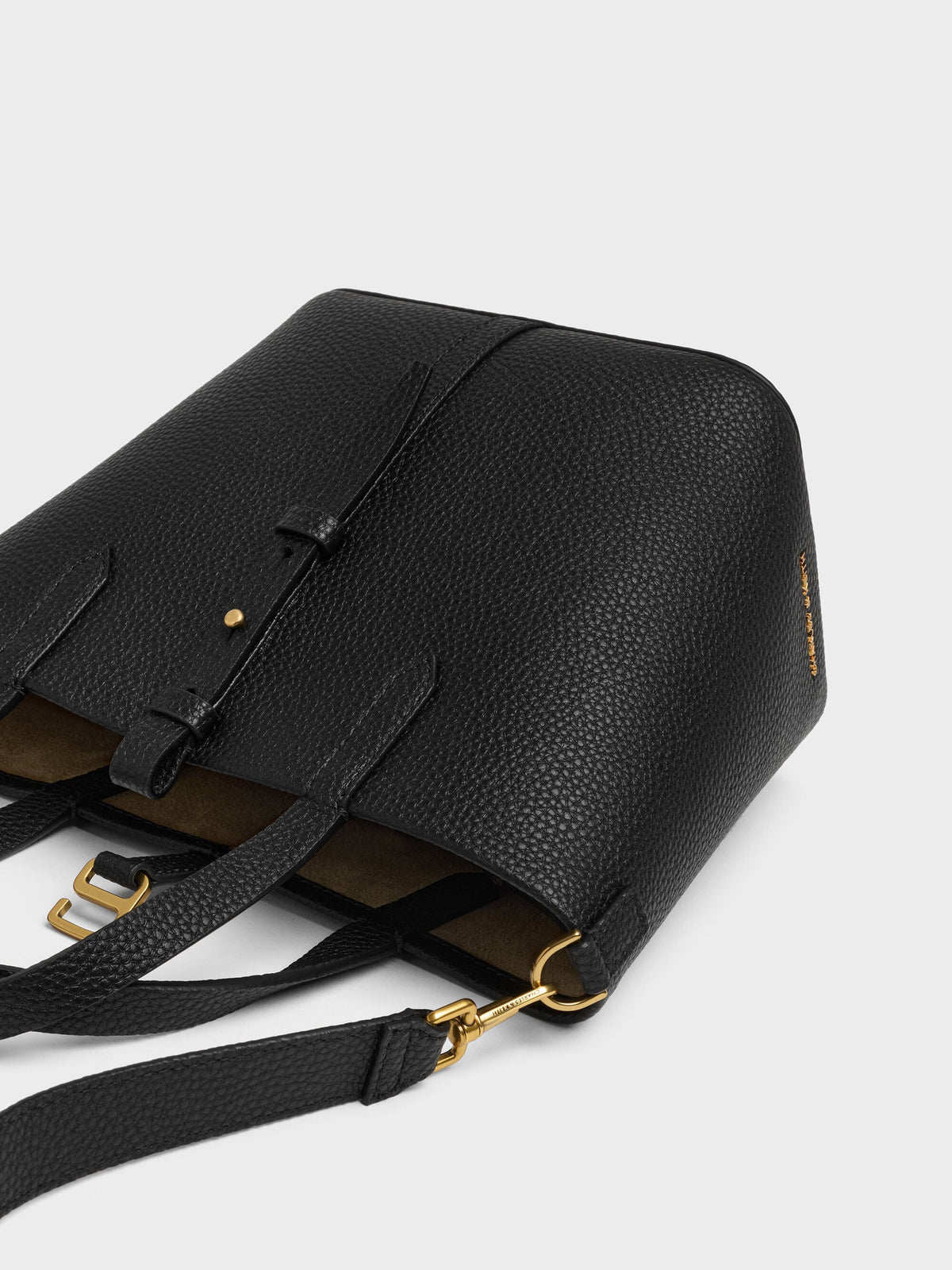 CHARLES & KEITH Trending | Beryl Belted Bucket Bag - Black