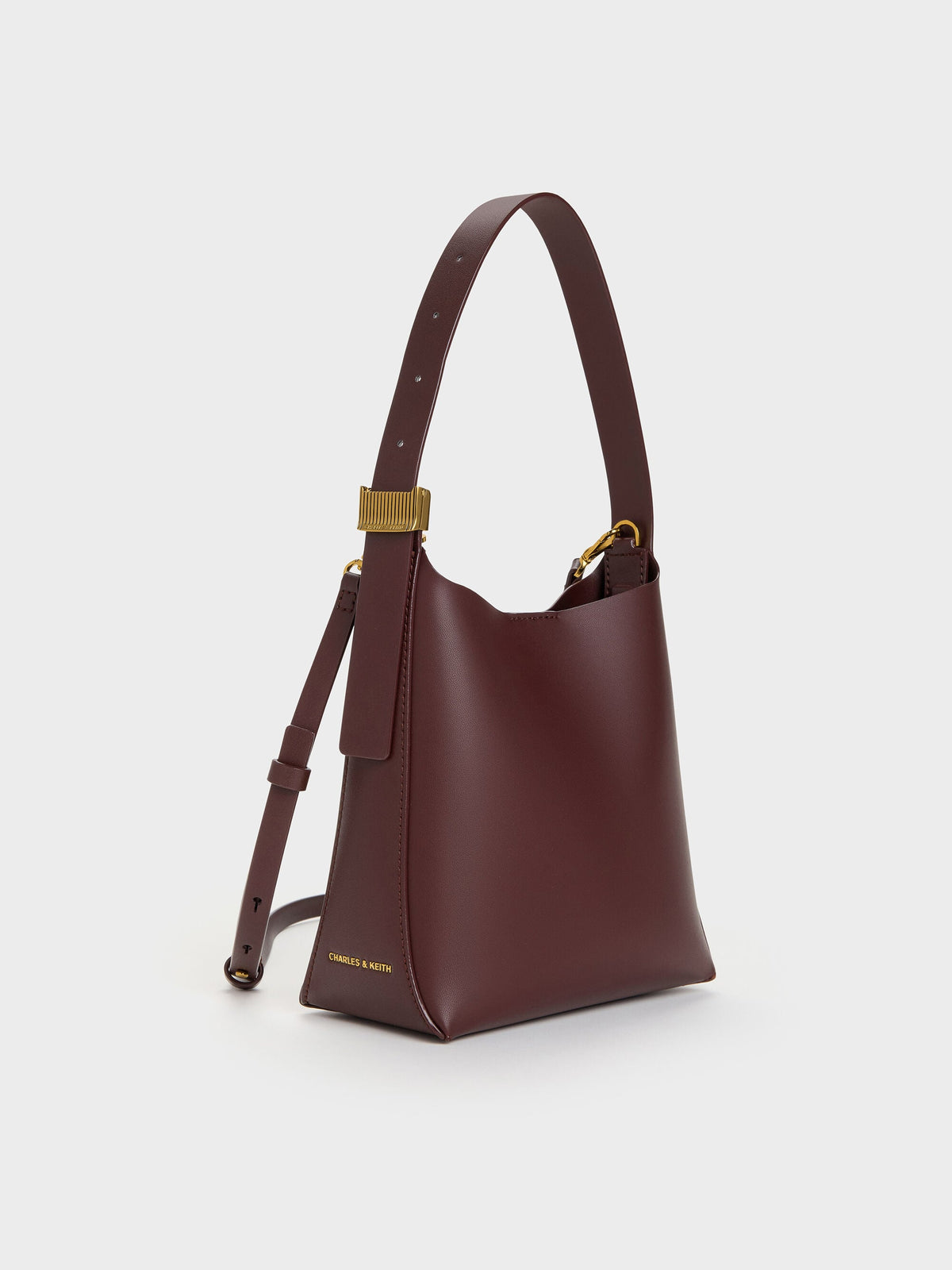 CHARLES & KEITH Trusted | Edna Bucket Bag - Wineberry Red