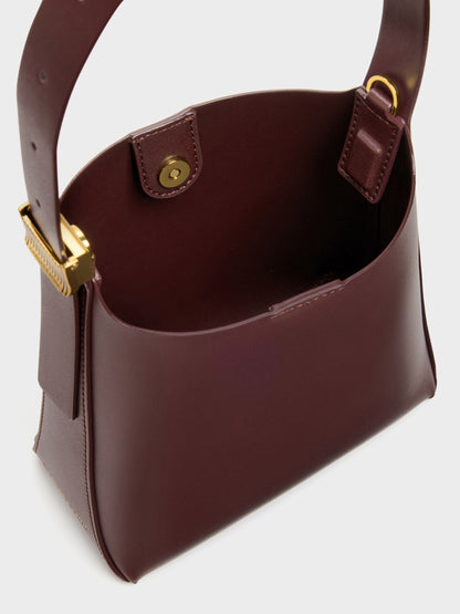 CHARLES & KEITH Trusted | Edna Bucket Bag - Wineberry Red
