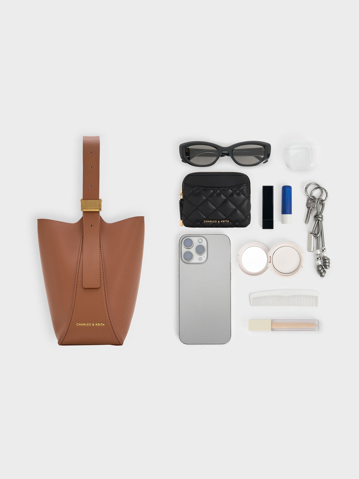 CHARLES & KEITH Discount | Edna Bucket Bag - Chocolate