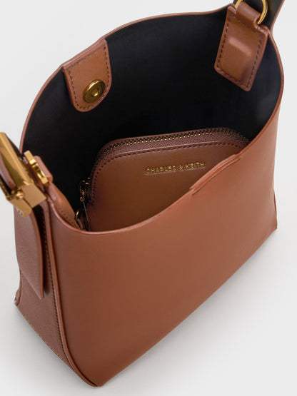 CHARLES & KEITH Discount | Edna Bucket Bag - Chocolate