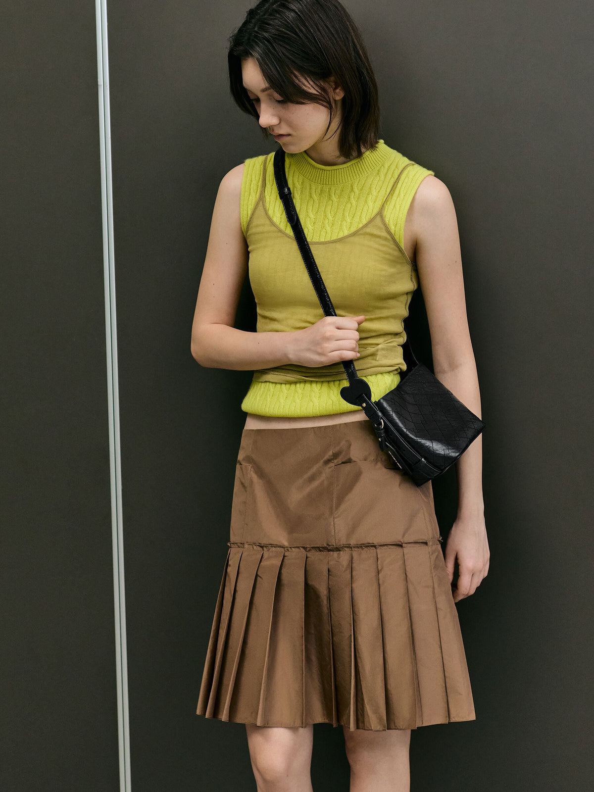 CHARLES & KEITH Featured | Duo Quilted Chain Bucket Bag - Black