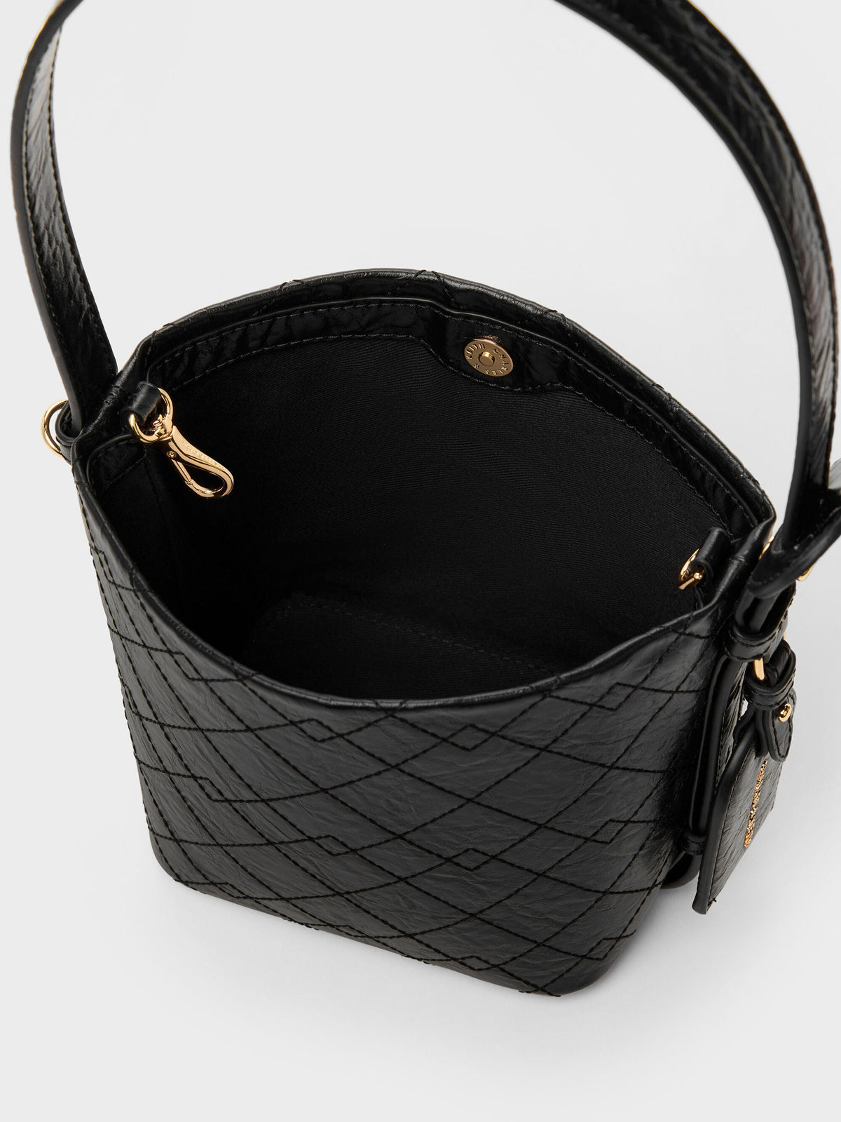 CHARLES & KEITH Featured | Duo Quilted Chain Bucket Bag - Black