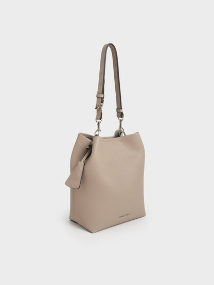 CHARLES & KEITH Top Pick | Beryl Bucket Bag - Taupe