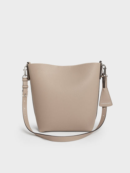 CHARLES & KEITH Top Pick | Beryl Bucket Bag - Taupe