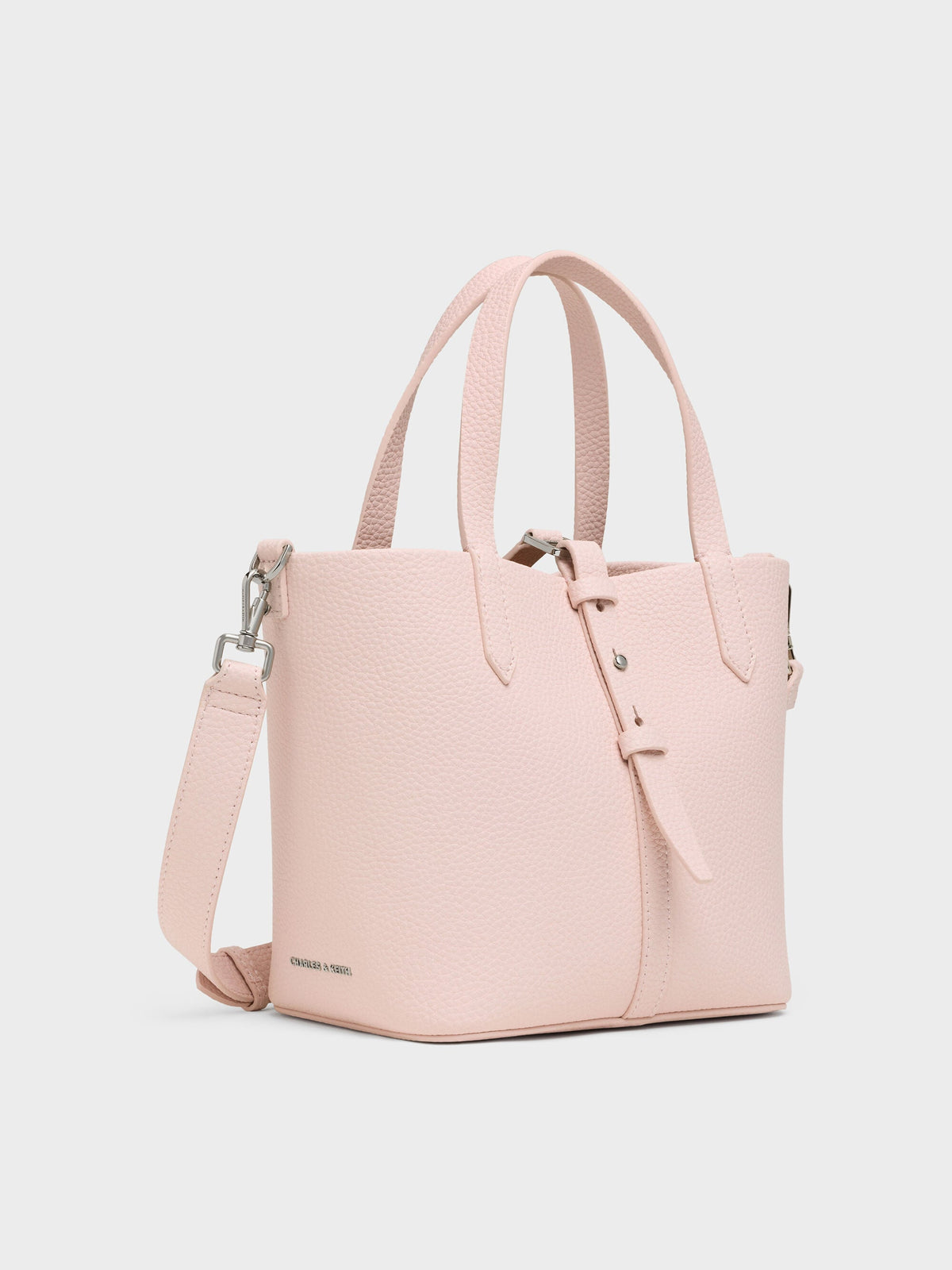 CHARLES & KEITH New | Beryl Belted Bucket Bag - Soft Pink