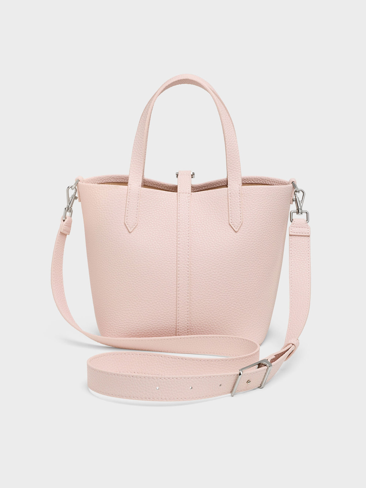 CHARLES & KEITH New | Beryl Belted Bucket Bag - Soft Pink