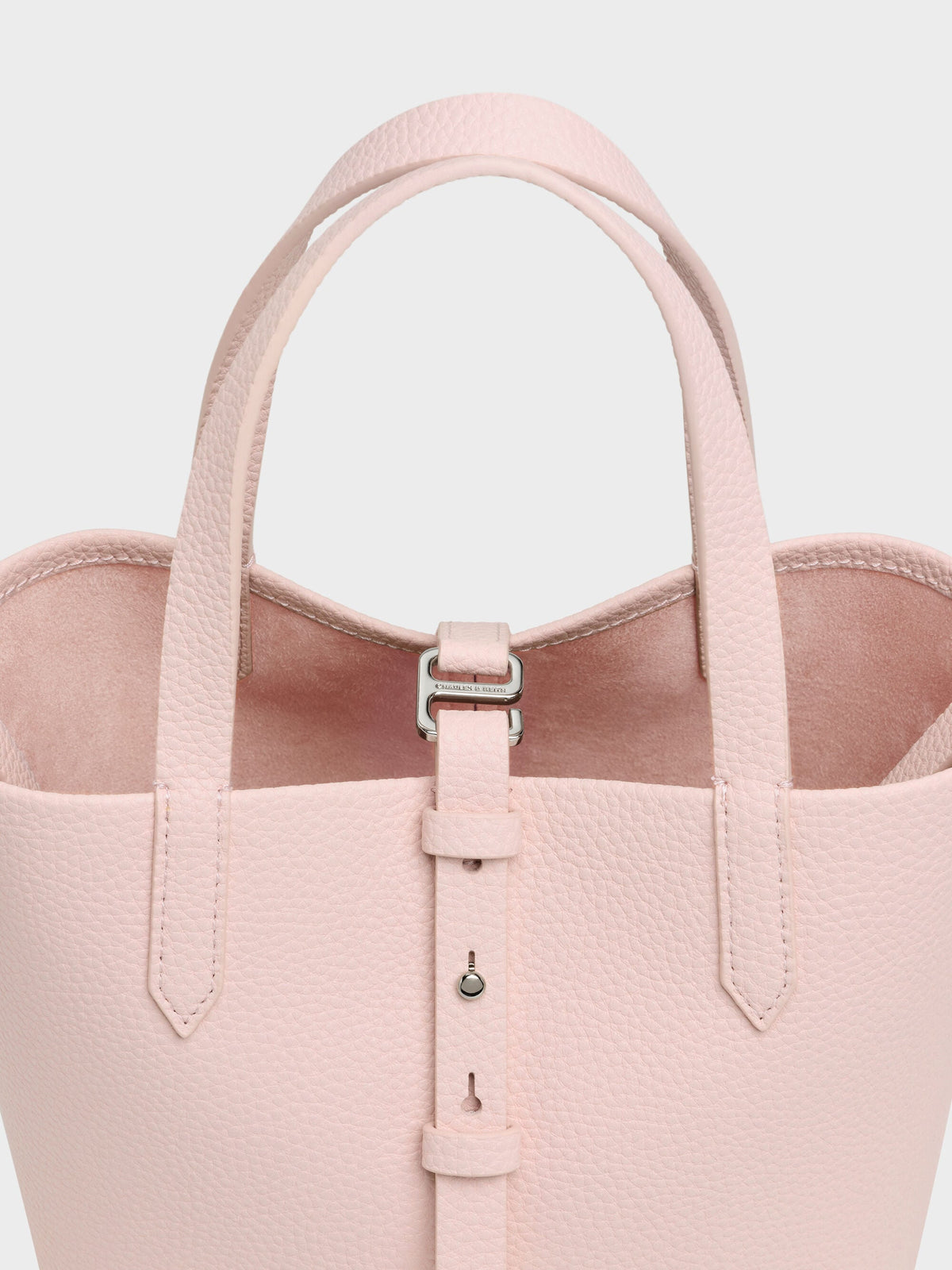 CHARLES & KEITH New | Beryl Belted Bucket Bag - Soft Pink