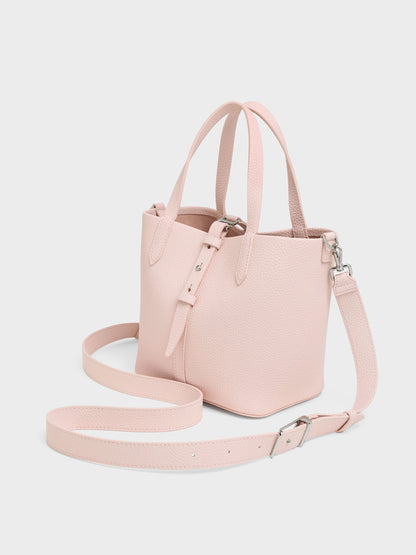 CHARLES & KEITH New | Beryl Belted Bucket Bag - Soft Pink