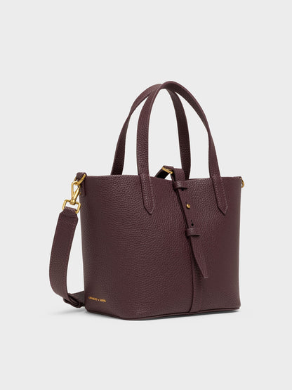 CHARLES & KEITH Trusted | Beryl Belted Bucket Bag - Wineberry Red