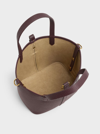 CHARLES & KEITH Trusted | Beryl Belted Bucket Bag - Wineberry Red
