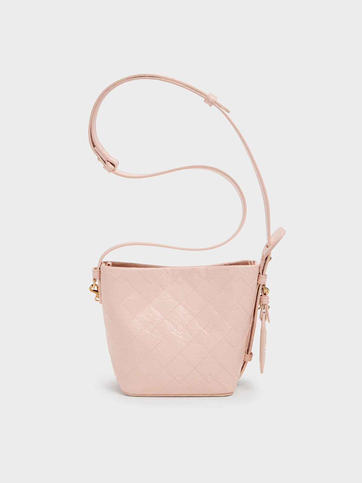 CHARLES & KEITH Hot Sale | Duo Quilted Chain Bucket Bag - Soft Pink