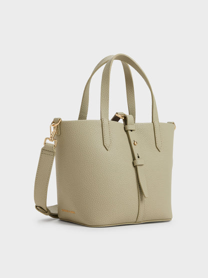 CHARLES & KEITH Latest | Beryl Belted Bucket Bag - Pale Olive